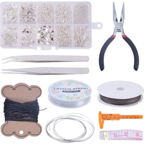 10 grid findings and beads supplies adult repair tool diy necklace materials handmade jewelry making kit with accessories