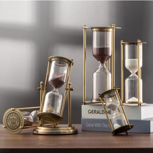 Nordic modern light luxury hourglass timer creative personality office desktop ornaments fashion simple home decorations