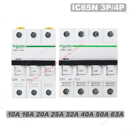Schneider All Series MCB IC65N 3P/4P 10A 16A 20A 25A 32A 40A 50A 63A Circuit breaker Air switch Small Household circuit breaker