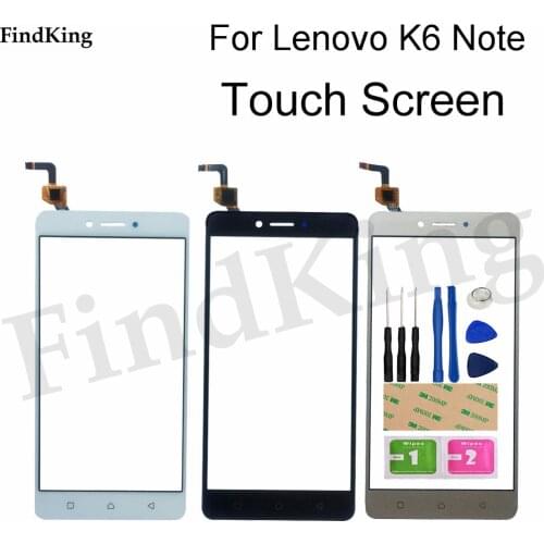 Mobile Touch Glass For Lenovo K6 Note Touch Screen Glass Digitizer Panel Touchscreen Front Glass Lens Sensor Tools + Adhesive