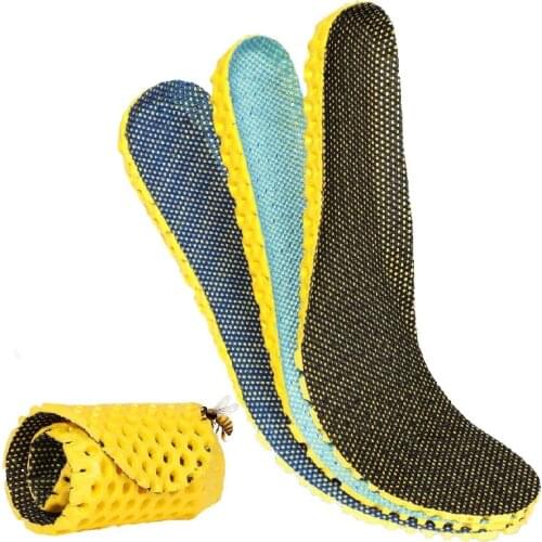 Unisex Breathable Honeycomb Sports Insole Elastic Shock Absorbing Insole Sports Memory Foam Insole Running Foot Pad Support Pad