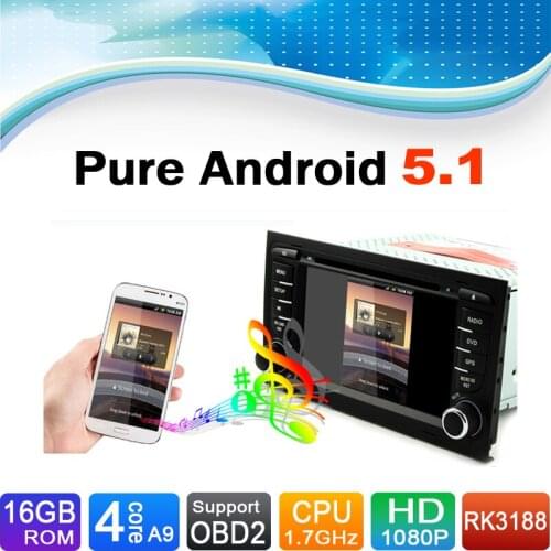 Android 5.1 System, 16 GB Flash, 4 Core, 1024X600, Car DVD Player for Audi A4(2002-2008.9)