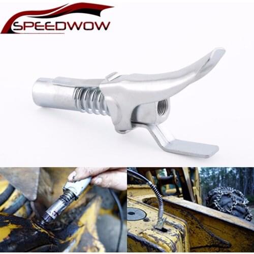 SPEEDWOW 1/8" NPT Quick Release Quick Release Grease Gun Coupler Onto Zerk Fitting Lubricating Oil Gun Nozzle Grease Gun Coupler