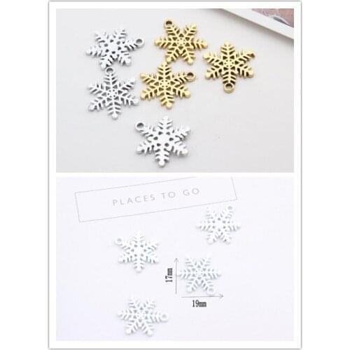 Alloy Chrismas Jewelery Snowflake diy charm pendant for necklace handmade 10pcs 17x19mm y1299