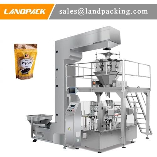 Multihead Weigher Automatic Weighing Black Pepper Doypack Packaging Machine Good Sealing