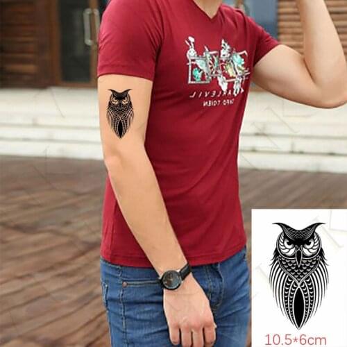 Waterproof Temporary Tattoo Sticker Black Owl Wolf Butterfly Fake Tatto Flash Tatoo Tatouage Wrist Neck Bady Arm For Men Women