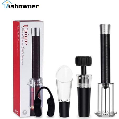 Air Pump Wine Bottle Opener Air Pressure Vacuum Red Wine Stopper Beer Lid Opener Corkscrew Corks Out Tool Stainless Steel Pin