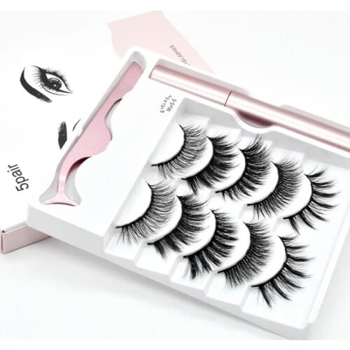 YioWio Maquillage Pесницы 5pairs Mixed Magnetic Magnet Magneticas Eyelashes Lashes Eyeliner Magnetic Kit Pесницы на магнитах