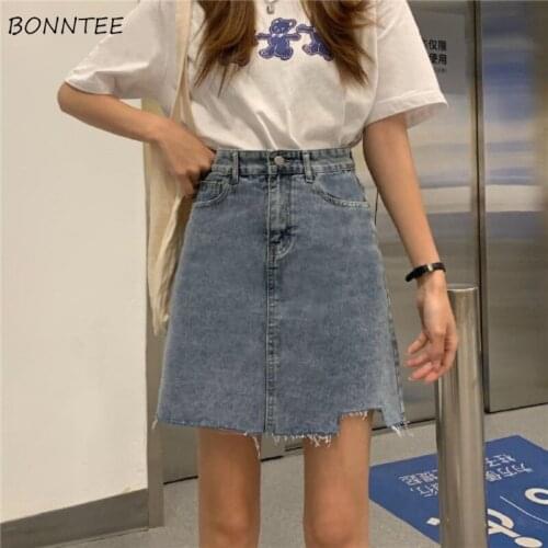 Skirts Womens Asymmetrical Simple Korean Style A-line Female Mini Trendy Streetwear Casual All-match Summer Students 2021 Slim