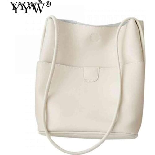 Large Capacity Bucket Bag PU Leather Women Crossbody Bag Simple Style High Quality Casual Purse Female Bags Tote Bolsa Feminina