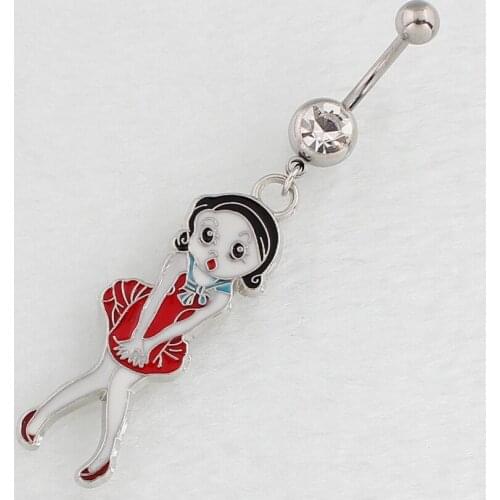 Fashion Personality Cute Stainless Steel Little Girl Dangle Belly Ring for Women Sexy Body Piecing Jewelry