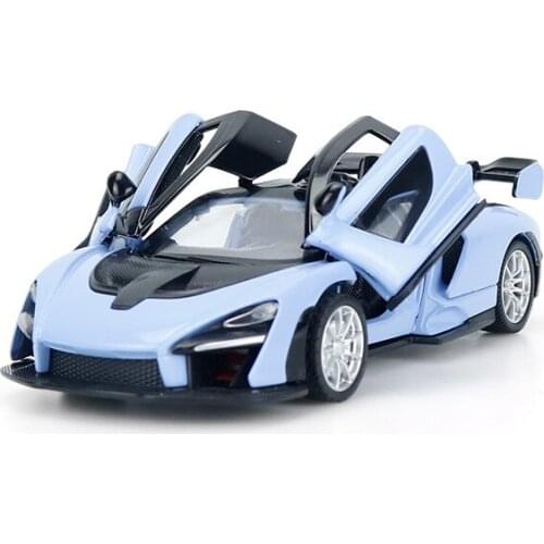 1:32 high simulation Senna alloy sound and light pull back metal childrens toy car model for children gifts