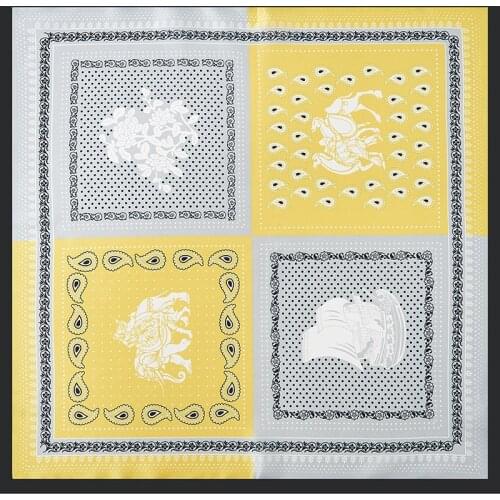 2020 53x53 Ins Cashew Dots Air hostess Print women Silk twill scarf Satin square tie ladies foulard femme towel bufanda shawl