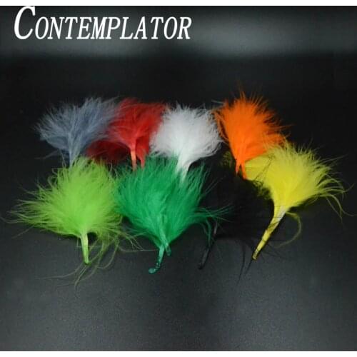 30pcs blood turkey marabou fly tying materials for flies wings tails 8optional colors streamers body fly fishing feathers