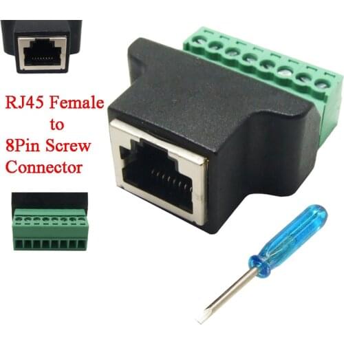 5pcs RJ45 to Screw Terminal Adaptor RJ45 to terminal block adapter RJ45 Female to 8 Pin connector RJ45 splitter