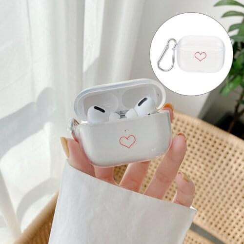 1Pc Heart-shaped Pattern Headphone Case Compatible with AirPods 3 Pro (White)