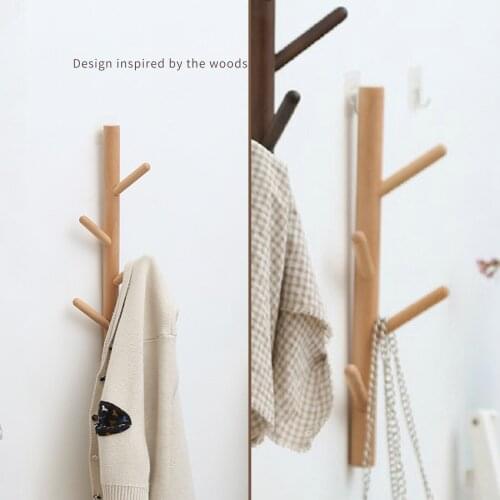 Wood Wall Hook For Hanging Clothes Hanger Wall Mounte Coat Storage Rack Home Decor Hats Bags Wall Hanging Clothes Rack