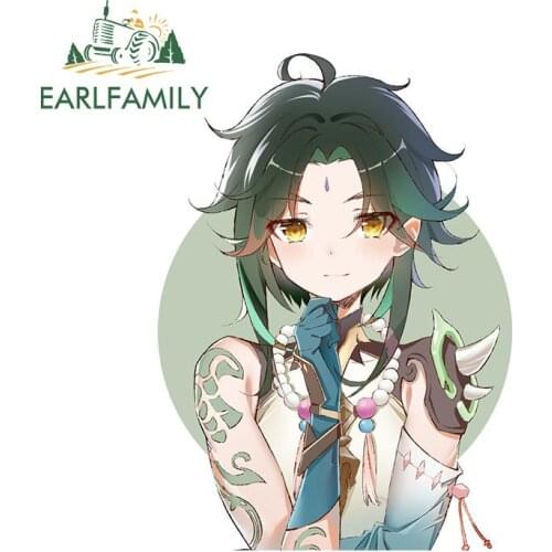 EARLFAMILY 13cm x 9.3cm for Xiao Genshin Impact Car Stickers Personality Auto Windows Decal Motorcycle Scratch-Proof Decoration