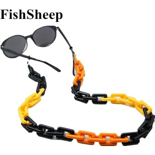 FishSheep Chic Big Glasses Chain For Women Acrylic Reading Glasses Chains Hanging Neck Cords Holder Eyeglasses Strap Lanyard