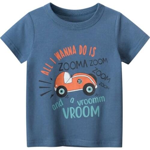 T-Shirt Baby Boys Girl 2-9Y Summer Cartoon Short Sleeves Toddler Printed Kids Sweatshirt Children Cotton Unisex Clothes Tops Tee