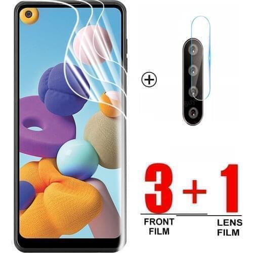 3PCS Hydrogel Film+1PCS Lens Film for Samsung Galaxy A21S Screen Protector For Samsung A21 S A215U A217F A217M film not glass