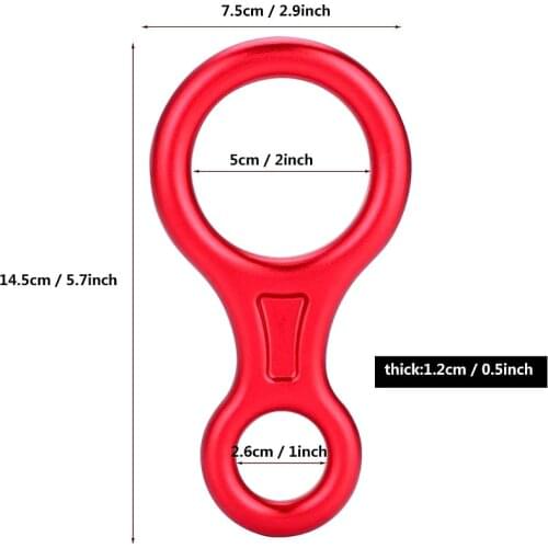 Hot Sale Rock Climbing Descender Carabiner Rope Small Slow Descent Device 1PC Downhill Eight Ring Random Color Climbing Descend