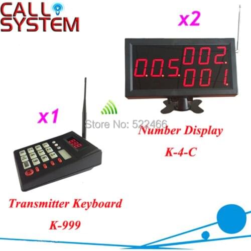 Guest Paging System for restaurant queue services, 1pc transmitter and 2pcs number display for a set, Shipping Free