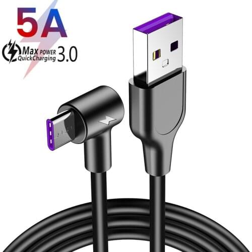 5A USB Type C Cable 1m 2m 3m Fast Charging Type-C Kable for Huawei P40 P30 P20 Samsung Phone Supercharge QC 4.0 3.0 USB C Cord