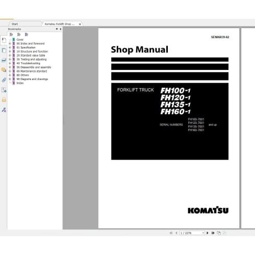 Komatsu Forklift Truck 3,94 GB PDF 2021 Part , Shop , Operation & Maintenance Manual DVD