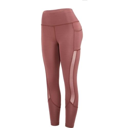 High Waist Fitness Leggings Fashion Push Up Leggings Women Workout Leggings Slim Polyester Jeggings Women Pencil Pants Bean Red