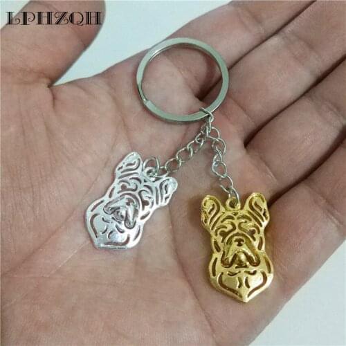 LPHZQH Unique Hot Fashion Key Chain French Bulldog Trendy Bag Charm Pendant For Women Men Girls Gift Keyring Jewelry