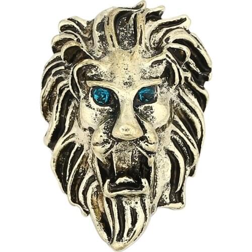 Alloy Antique Gold Lion Head button buckle diy accessory fit for 18-20mm snaps MDB18-457