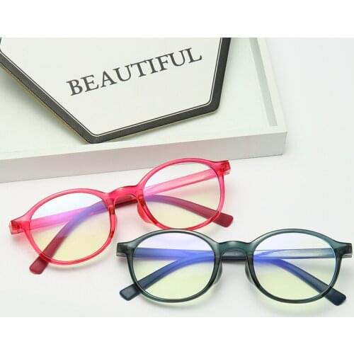 Fashion Anti-blue Light Children Rubber Glasses Boy Girl Brand Round Soft Frame Goggle Plain Kids Anti Blue Light Eyewear TR90