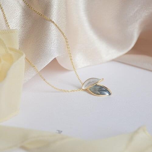 Morandi Ins New Leaf Necklace Ladies Exquisite Pendant Bridal Accessories Party Wear Gift Romantic Jewelry