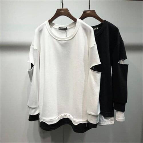 Spring original wind personality holes loose loose color fur-edged sweater men Yamamoto style street fashion fashion jacket tide