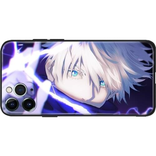 Jujutsu Kaisen Gojo Eyes Anime Soft Silicone Glass Phone Case Cover Shell For iPhone SE 6 6s 7 8 Plus X XR XS 11 12 Mini Pro Max