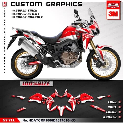KUNGFU GRAPHICS Motorcycle Decals Décor Kit for Africa Twin CRF1000D CRF1000L 2016 2017, Style No. HDATCRF1000D1617010-KO