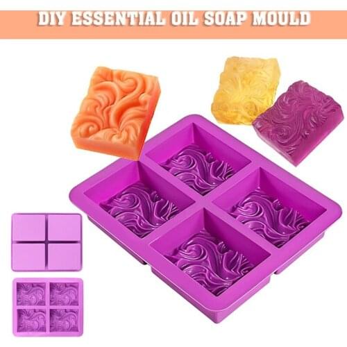 New 4 Cavity Wave Soap Mold Candy Cake Mould Handmade Baking Crafts Making Kitchen Mold