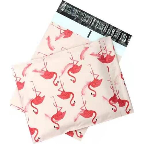 New Cartoon Envelope Bag Pink Black PE Plastic Self Seal Courier Bag Flamingo 10x13inch Self-Seal Adhesive Mailing Bags