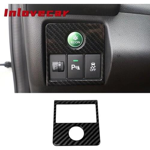 ABS Carbon fibre For Honda HRV HR-V Vezel 2014 to 2019 auto accessorie Car Headlamps Adjustment Switch Panel Cover Trim 1pcs