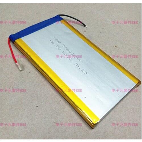 3.7 V polymer lithium battery 7566121 8000MAH mobile power Tablet PC DIY Rechargeable Li-ion Cell Rechargeable Li-ion Cell