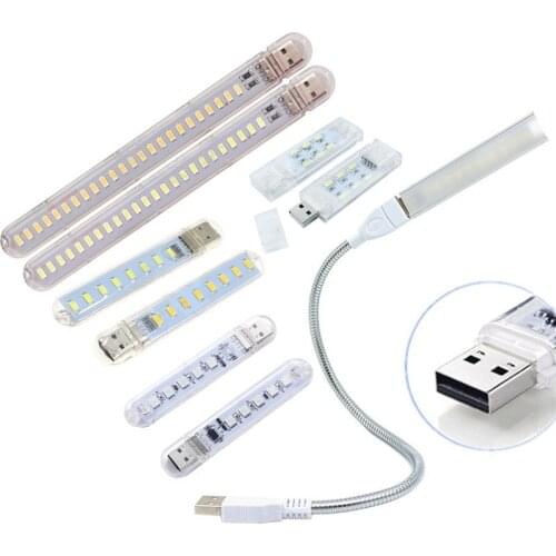 Portable Led Book Light Mini USB light Flexible Bright LED Lamp Lights Book Reading Lamp For Travel Bedroom Power Bank PC Laptop