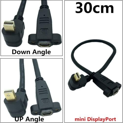 Gold-plated elbow miniDP Apple Computer Mini DisplayPor male to female fixed screw hole test extension cable