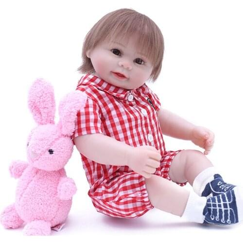 50cm Full Silcione Lifelike Newborn Baby Children Best Playmate Silicone Baby Reborn Dolls Girl Gifts for Birthday Christmas