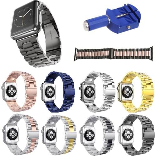 For Apple Watch Band 42 44mm 38 40mm Stainless Steel Bracelet Buckle Strap Adapter Strap for Apple Watch Series 1 2 3 4 5 Band