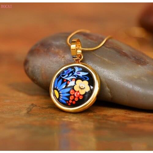 Night Party series enamel color head ornament womens pendant enamel color medium round Necklace Necklace Pendant for women