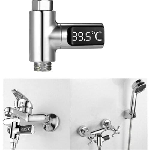 LED Display Water Shower Thermometer Self-Generating Electricity Water Temperature Monitor Energy Smart Meter thermometer