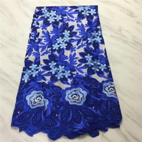 High Quality African Dry Cotton Lace Fabric Embroidery Swiss Voile Lace In Switzerland Nigerian Lace Fabric For Cloths 5 Yards