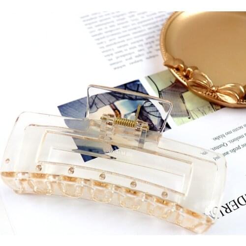 Large Solid Hair Claw Clip Lady Female Casual Big Rectangle Crab Hair Claws Bath Hair Claw Ponytail Clip Colors Hair Crab
