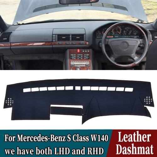 PU Leather Dashmat Dashboard Cover Mat Carpet Car-Styling accessories For Mercedes-Benz S Class W140 300SEL 350SDL 400 500 600